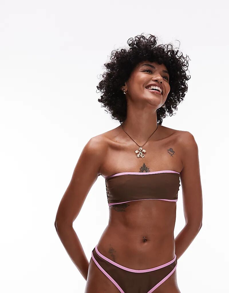 Верх бикини-бандо Topshop LA коричневого и розового цветов
Верх бикини-бандо Topshop LA коричневого и розового цветов