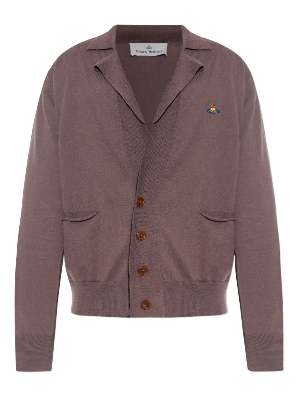 Кардиган на пуговицах с вышитым шаром Vivienne Westwood, коричневый
Кардиган на пуговицах с вышитым шаром Vivienne Westwood, коричневый