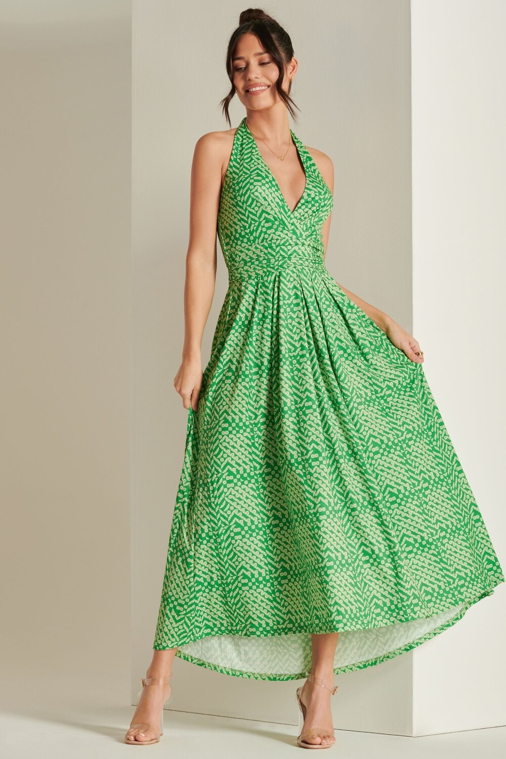 Платье макси с глубоким вырезом и присборенной спиной Jolie Moi, зеленый
Платье макси с глубоким вырезом и присборенной спиной Jolie Moi, зеленый