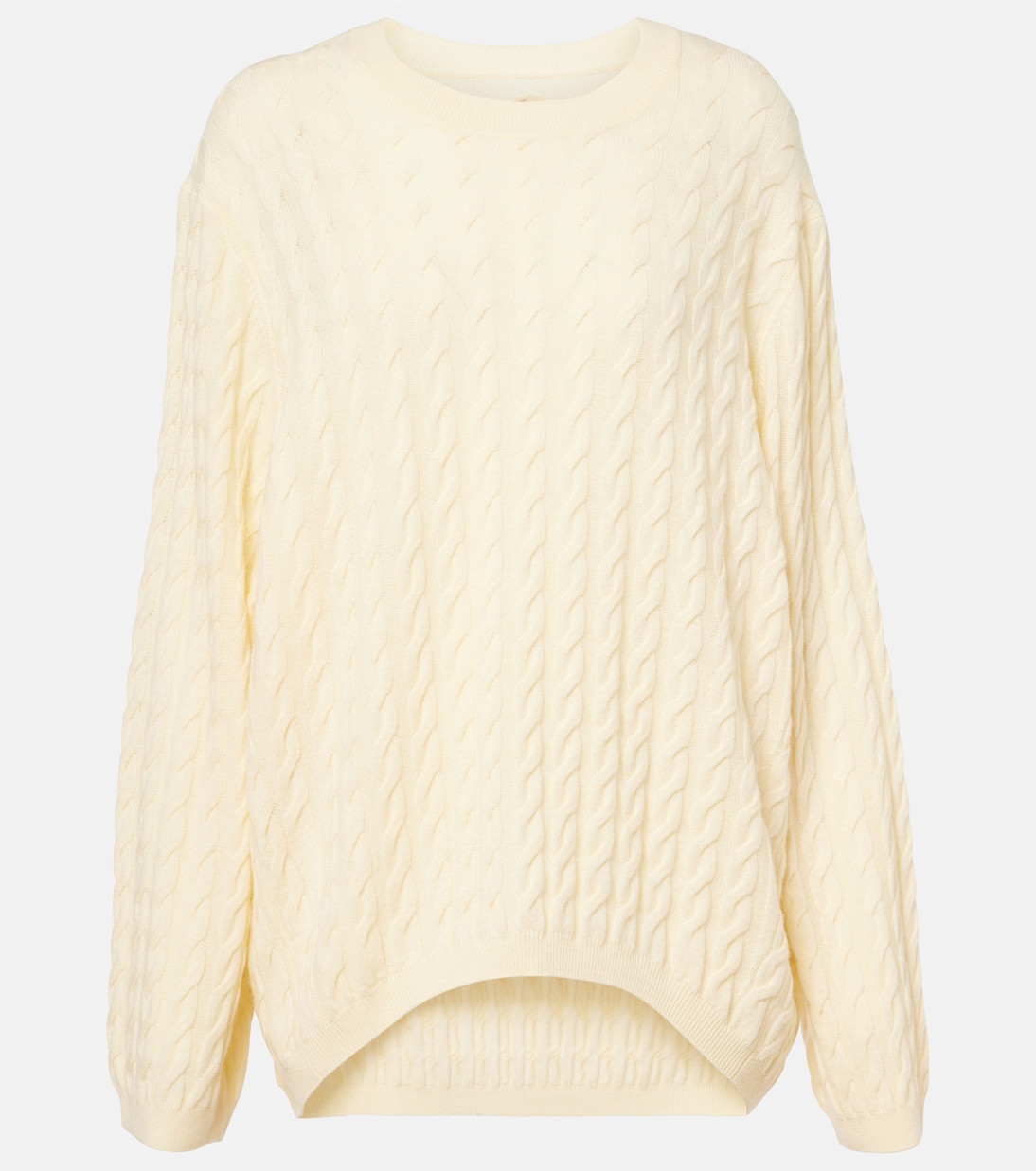 Свитер из шерсти и кашемира, связанный косами Jardin des Orangers, Light Yellow
Свитер из шерсти и кашемира, связанный косами Jardin des Orangers, Light Yellow