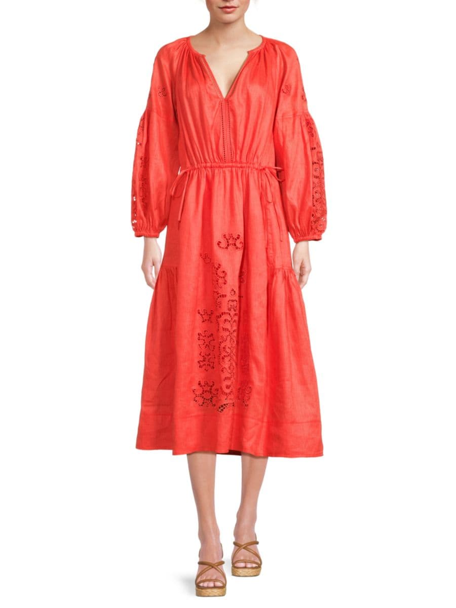 Платье-миди Schiffli со спущенными плечами A.L.C., цвет Spiced Coral
Платье-миди Schiffli со спущенными плечами A.L.C., цвет Spiced Coral