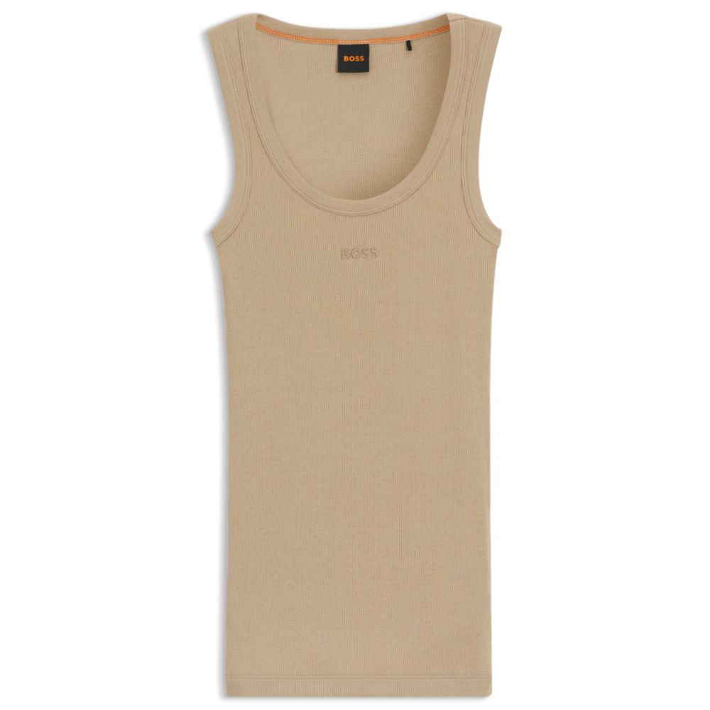 Облегающий топ из стрейч-хлопка с ребристой структурой BOSS, коричневый
Облегающий топ из стрейч-хлопка с ребристой структурой BOSS, коричневый