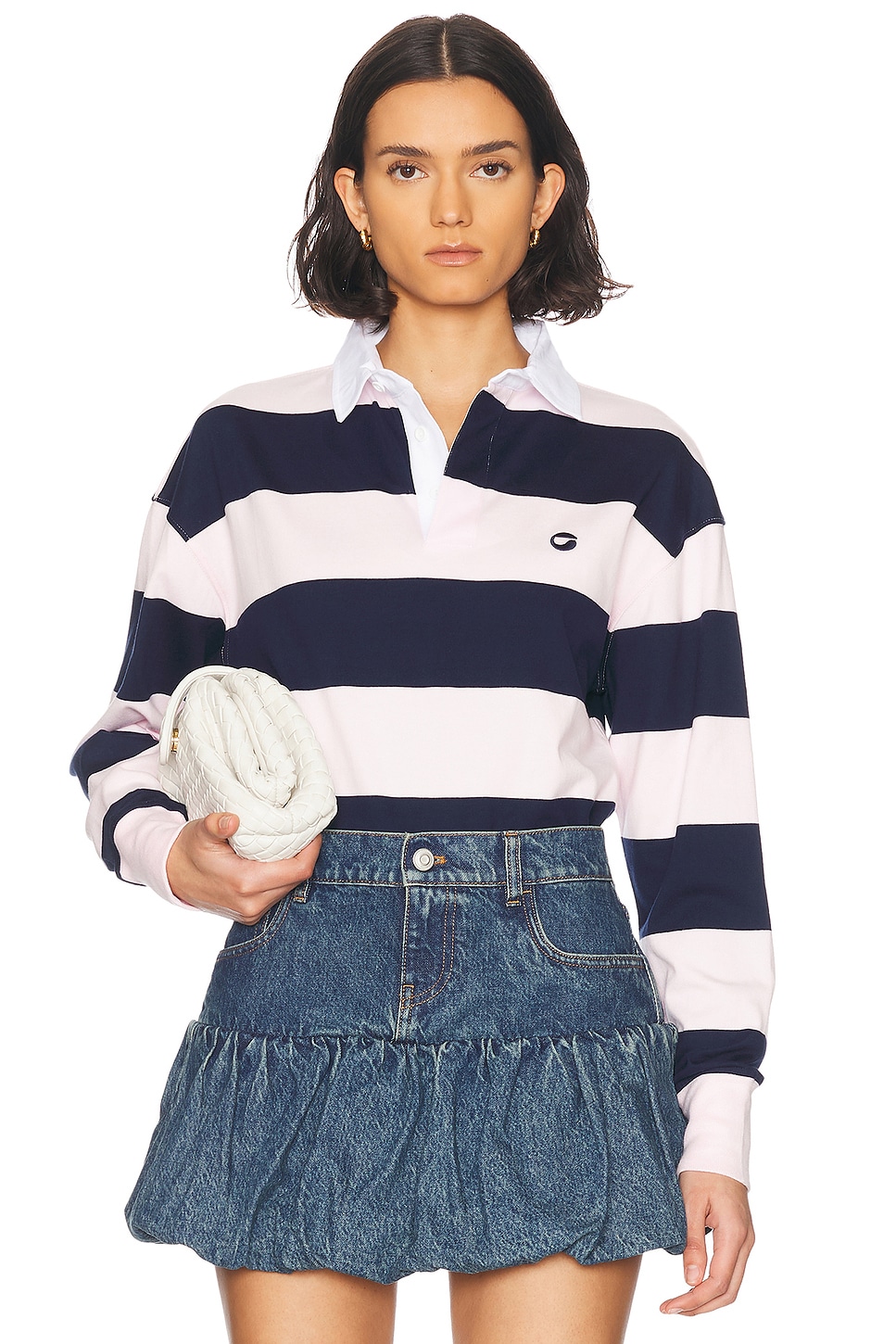 Полосатый боди-поло с длинным рукавом Coperni, Pink & Blue
Полосатый боди-поло с длинным рукавом Coperni, Pink & Blue