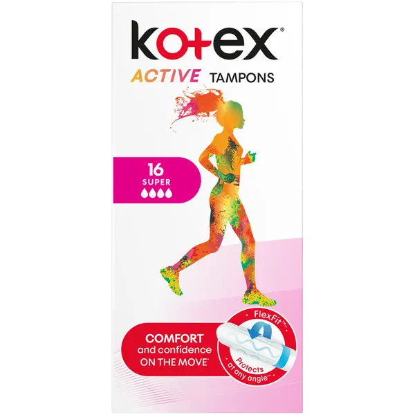 Супергигиеничные тампоны, 16 шт./1 упаковка. Kotex Active
Супергигиеничные тампоны, 16 шт./1 упаковка. Kotex Active