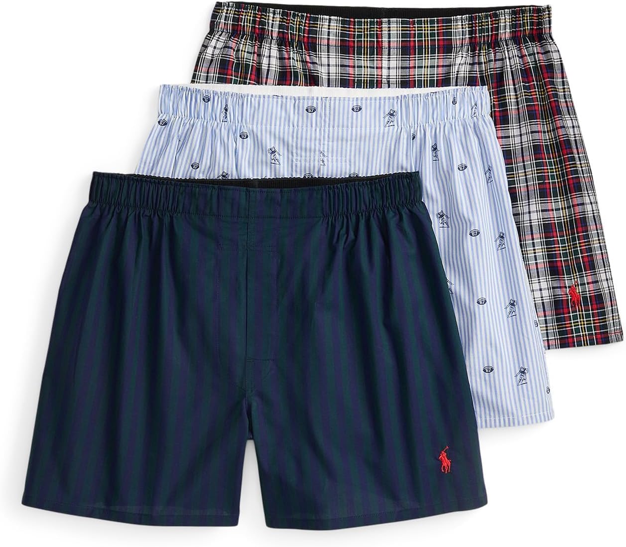 POLO RALPH LAUREN мужские боксеры Classic Fit Woven, 3 шт, Tie Stripe/Blue Flower Tick Stripe Football Print/Innes Plaid
POLO RALPH LAUREN мужские боксеры Classic Fit Woven, 3 шт, Tie Stripe/Blue Flower Tick Stripe Football Print/Innes Plaid