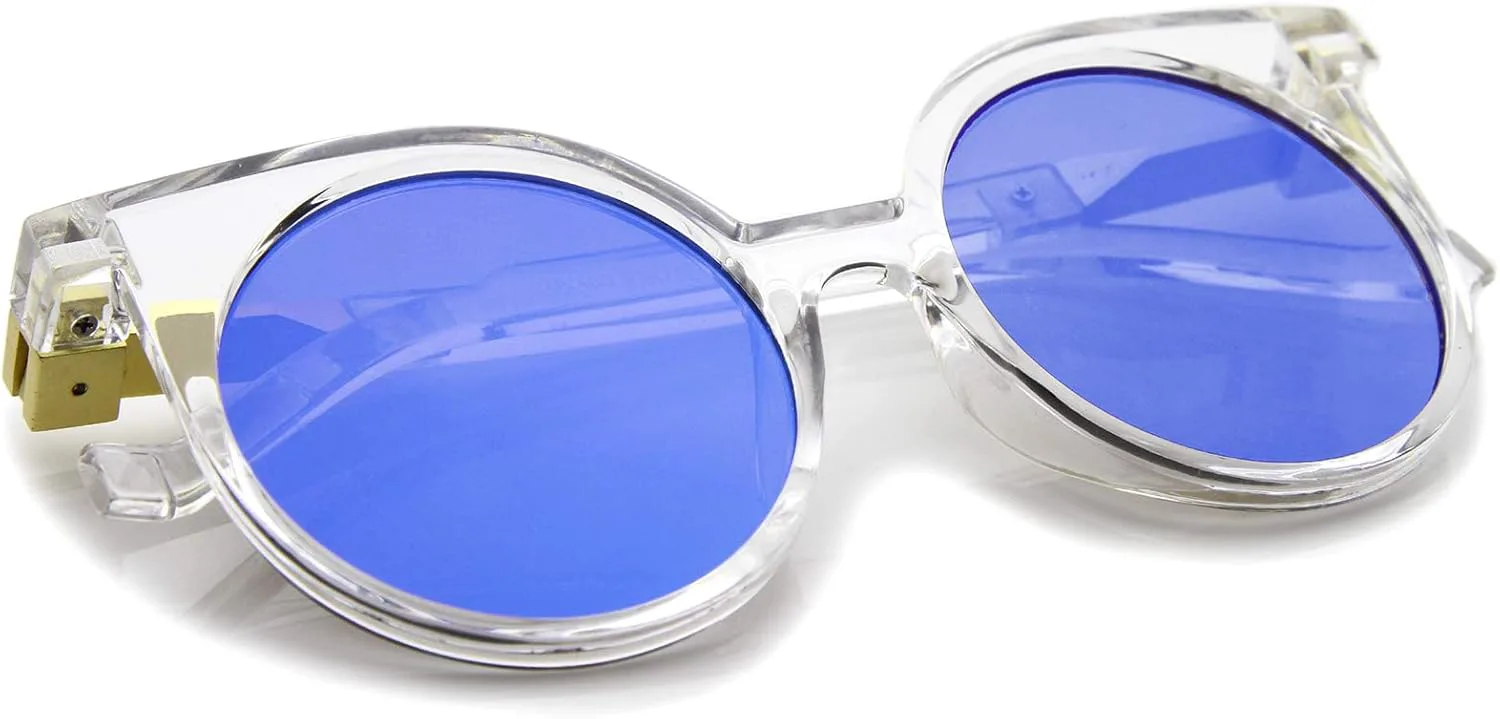 Солнцезащитные очки zeroUV в современном стиле с роговой оправой, цветными зеркальными плоскими линзами, круглой формы, диаметр линз 50 мм, Clear / Blue Mirror
Солнцезащитные очки zeroUV в современном стиле с роговой оправой, цветными зеркальными плоскими линзами, круглой формы, диаметр линз 50 мм, Clear / Blue Mirror