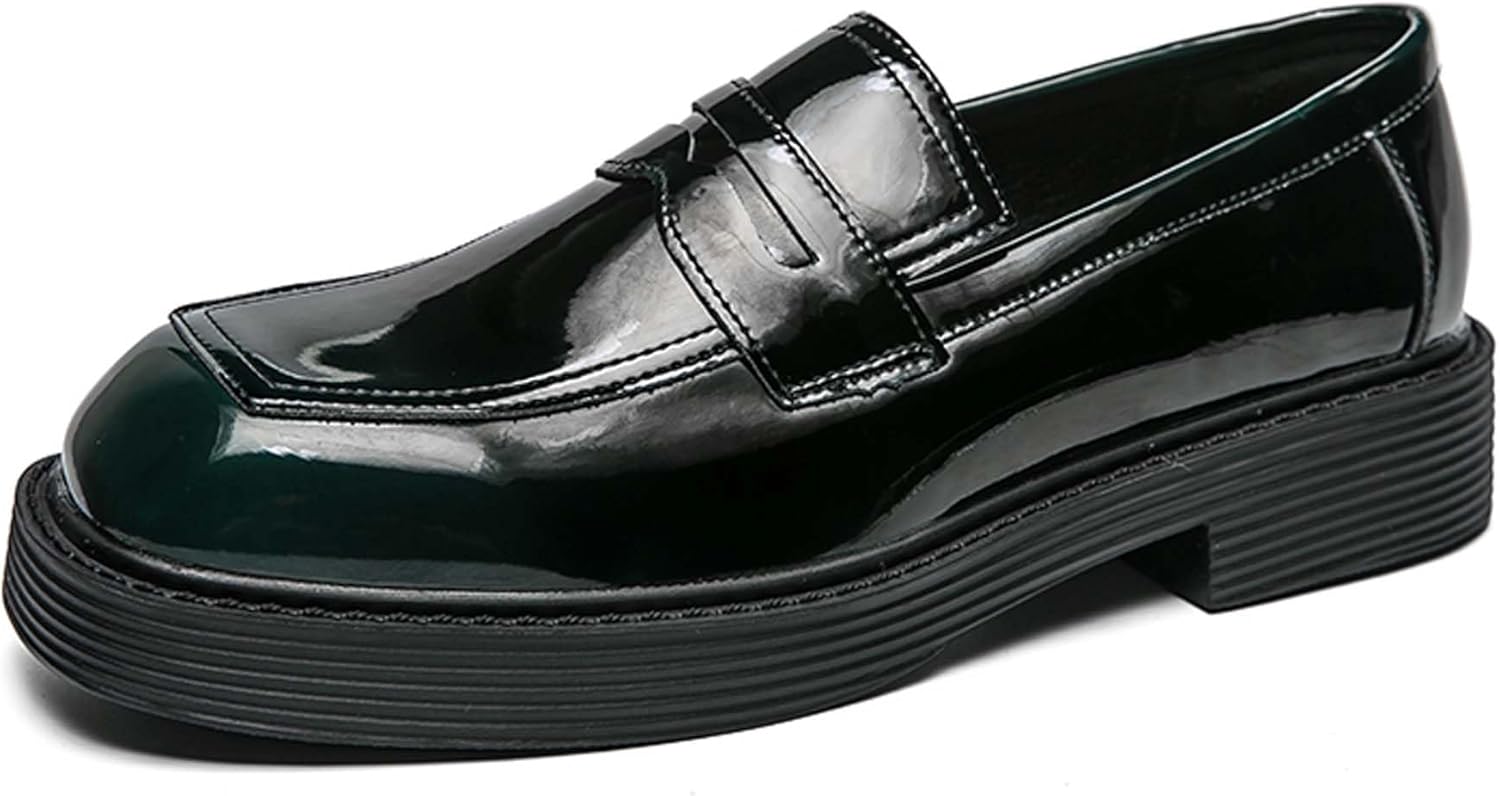 Мужские лоферы с квадратным носком, модные, из лакированной кожи с глянцевой поверхностью, деловые повседневные и формальные туфли, с противоскользящей толстой подошвой, для офиса, свадьбы, костюма, удобные кожаные слипоны Generic, зеленый
Мужские лоферы с квадратным носком, модные, из лакированной кожи с глянцевой поверхностью, деловые повседневные и формальные туфли, с противоскользящей толстой подошвой, для офиса, свадьбы, костюма, удобные кожаные слипоны Generic, зеленый