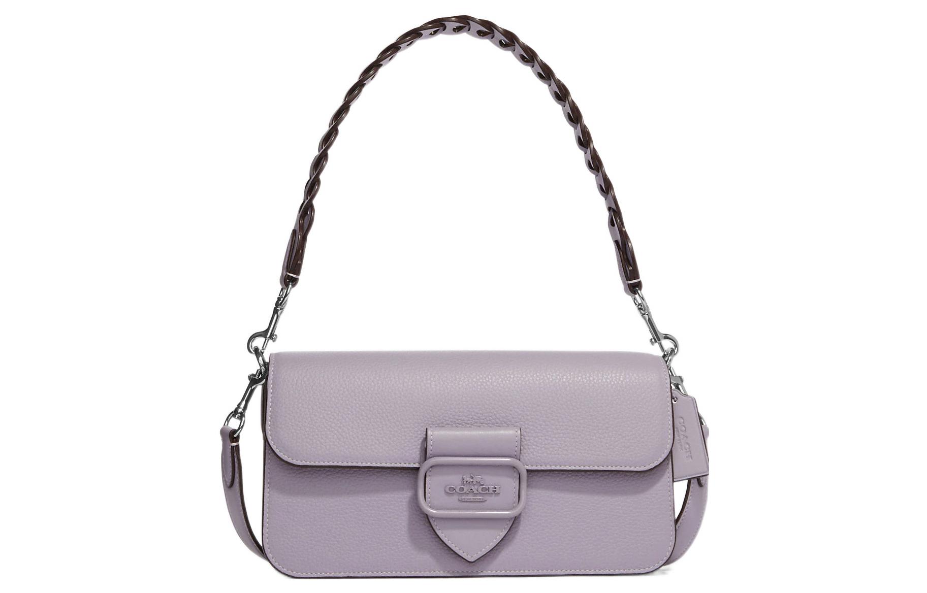 COACH Кожаная сумка сумка-багет Морган Женская фиолетовая
COACH Кожаная сумка сумка-багет Морган Женская фиолетовая