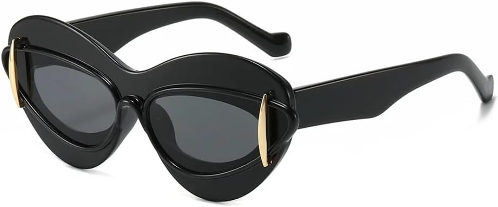 Модные солнцезащитные очки «кошачий глаз» для женщин, винтажные очки, роскошные солнцезащитные очки в стиле панк, защита от УФ-излучения UV400, очки большого размера TVTBBVV, Black
Модные солнцезащитные очки «кошачий глаз» для женщин, винтажные очки, роскошные солнцезащитные очки в стиле панк, защита от УФ-излучения UV400, очки большого размера TVTBBVV, Black