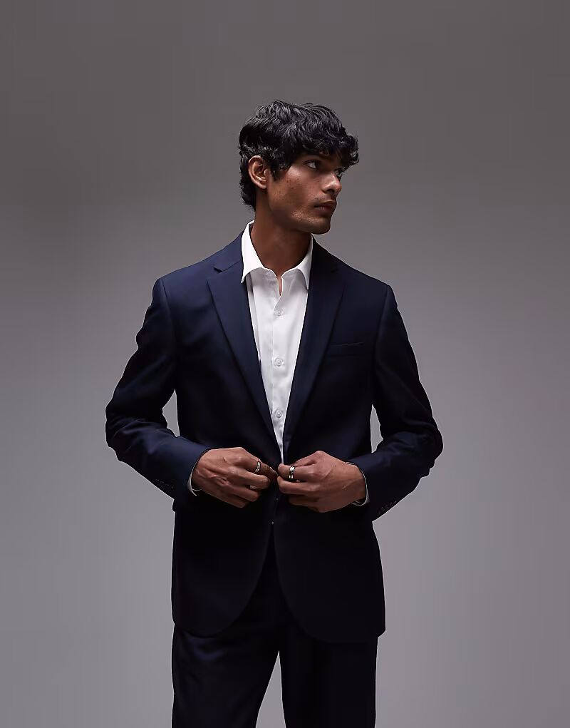 Тонкий пиджак темно-синего цвета Topman
Тонкий пиджак темно-синего цвета Topman