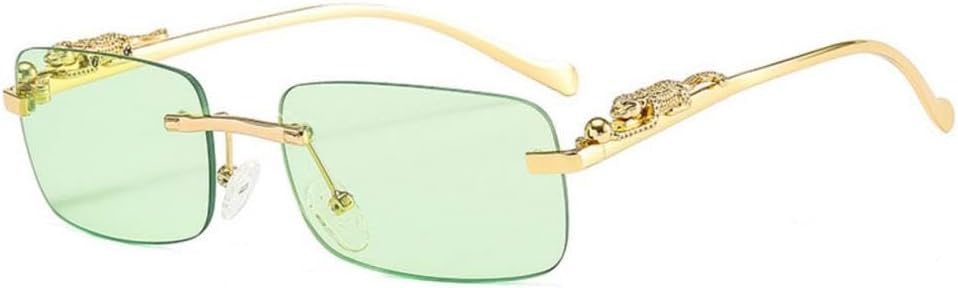 Солнцезащитные очки без оправы прямоугольной формы для женщин в стиле ретро с изображением гепарда, прозрачные линзы, солнцезащитные очки для мужчин с защитой от УФ-излучения UV400 generic, Green
Солнцезащитные очки без оправы прямоугольной формы для женщин в стиле ретро с изображением гепарда, прозрачные линзы, солнцезащитные очки для мужчин с защитой от УФ-излучения UV400 generic, Green