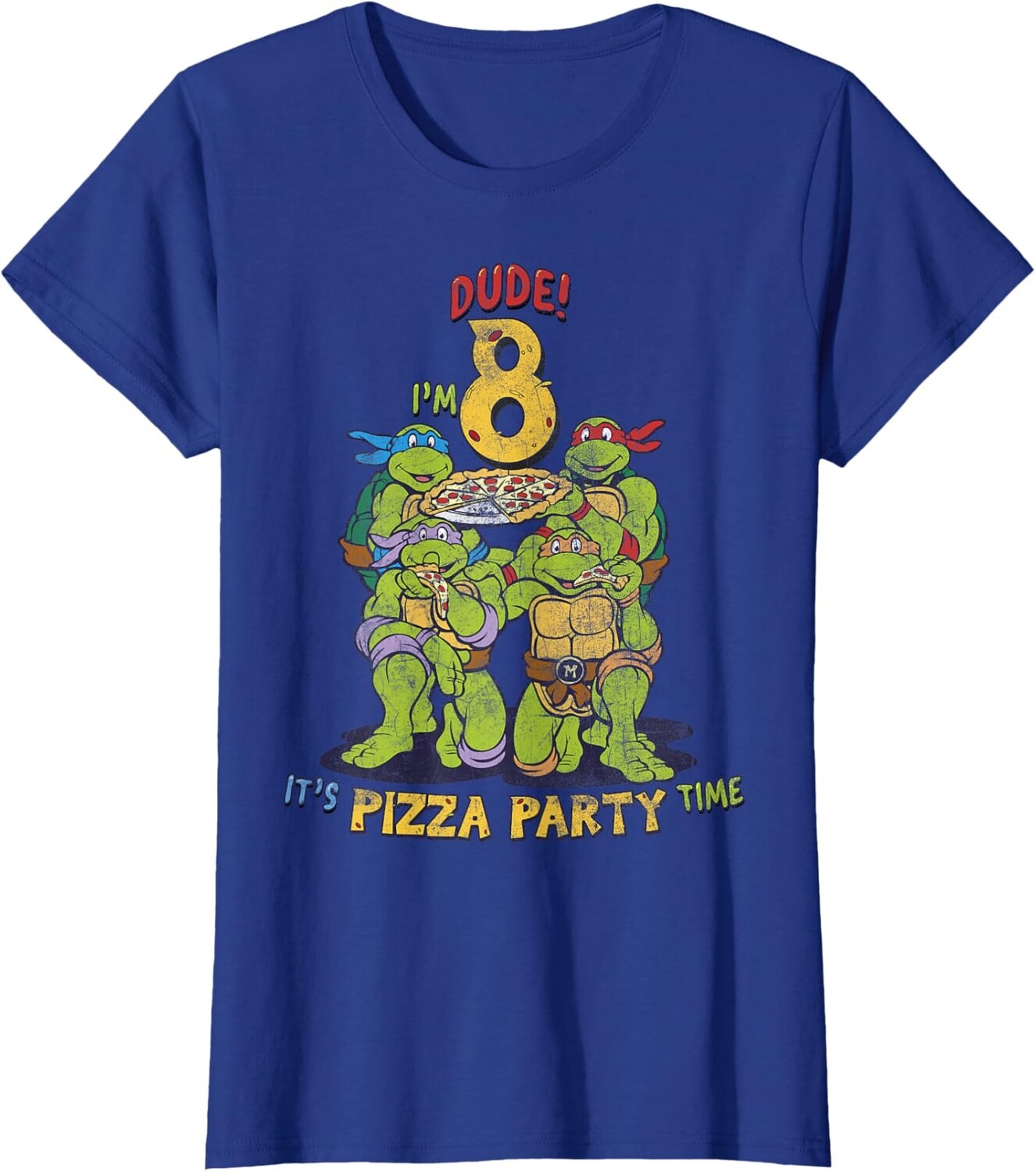 Женская футболка Teenage Mutant Ninja Turtles I'm 8 Dude Pizza Birthday Party, синий
Женская футболка Teenage Mutant Ninja Turtles I'm 8 Dude Pizza Birthday Party, синий