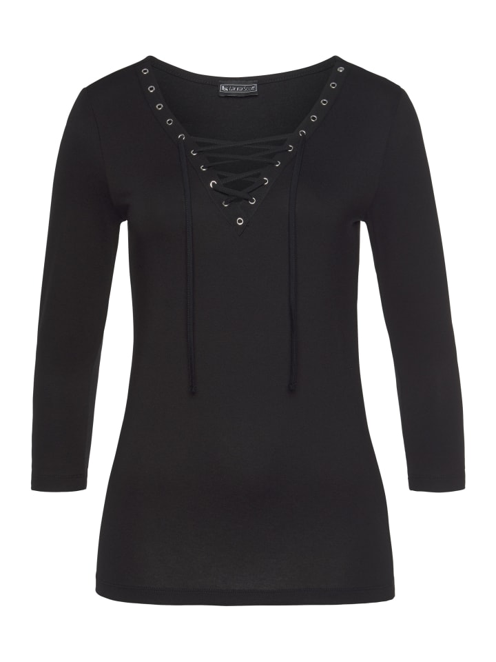 Рубашка с рукавами 3/4 черного цвета Laura Scott
Рубашка с рукавами 3/4 черного цвета Laura Scott