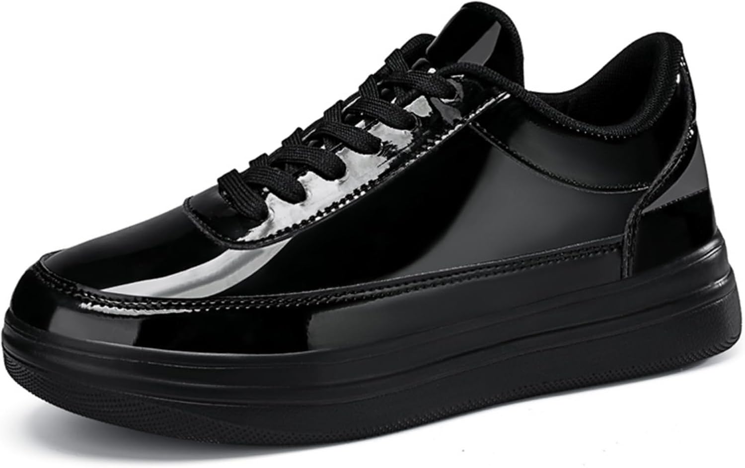 Мужские кроссовки на платформе из лакированной кожи, модные скейт-ботинки с толстой подошвой и контрастными шнурками для повседневной ходьбы, золотого и черного цвета Kelibasi
Мужские кроссовки на платформе из лакированной кожи, модные скейт-ботинки с толстой подошвой и контрастными шнурками для повседневной ходьбы, золотого и черного цвета Kelibasi