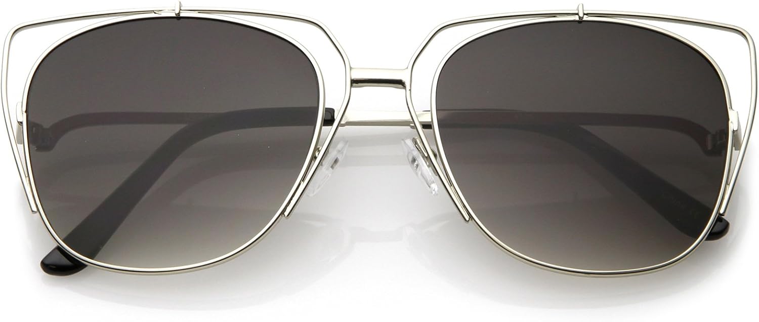 zeroUV - Женские солнцезащитные очки с открытыми металлическими дужками, зауженными к низу, квадратными плоскими линзами, в форме «кошачьего глаза», диаметр линз 55 мм, Silver / Lavender
zeroUV - Женские солнцезащитные очки с открытыми металлическими дужками, зауженными к низу, квадратными плоскими линзами, в форме «кошачьего глаза», диаметр линз 55 мм, Silver / Lavender