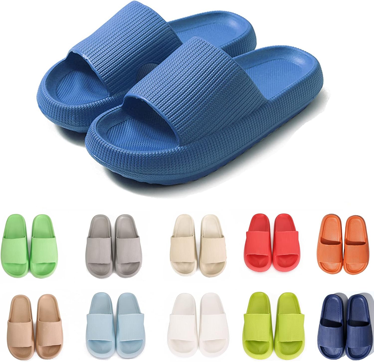 Тапочки rosyclo Cloud для женщин и мужчин с массажной толстой подошвой, противоскользящие для душа, супер мягкие уютные тапочки для дома, для использования внутри и снаружи, синий
Тапочки rosyclo Cloud для женщин и мужчин с массажной толстой подошвой, противоскользящие для душа, супер мягкие уютные тапочки для дома, для использования внутри и снаружи, синий