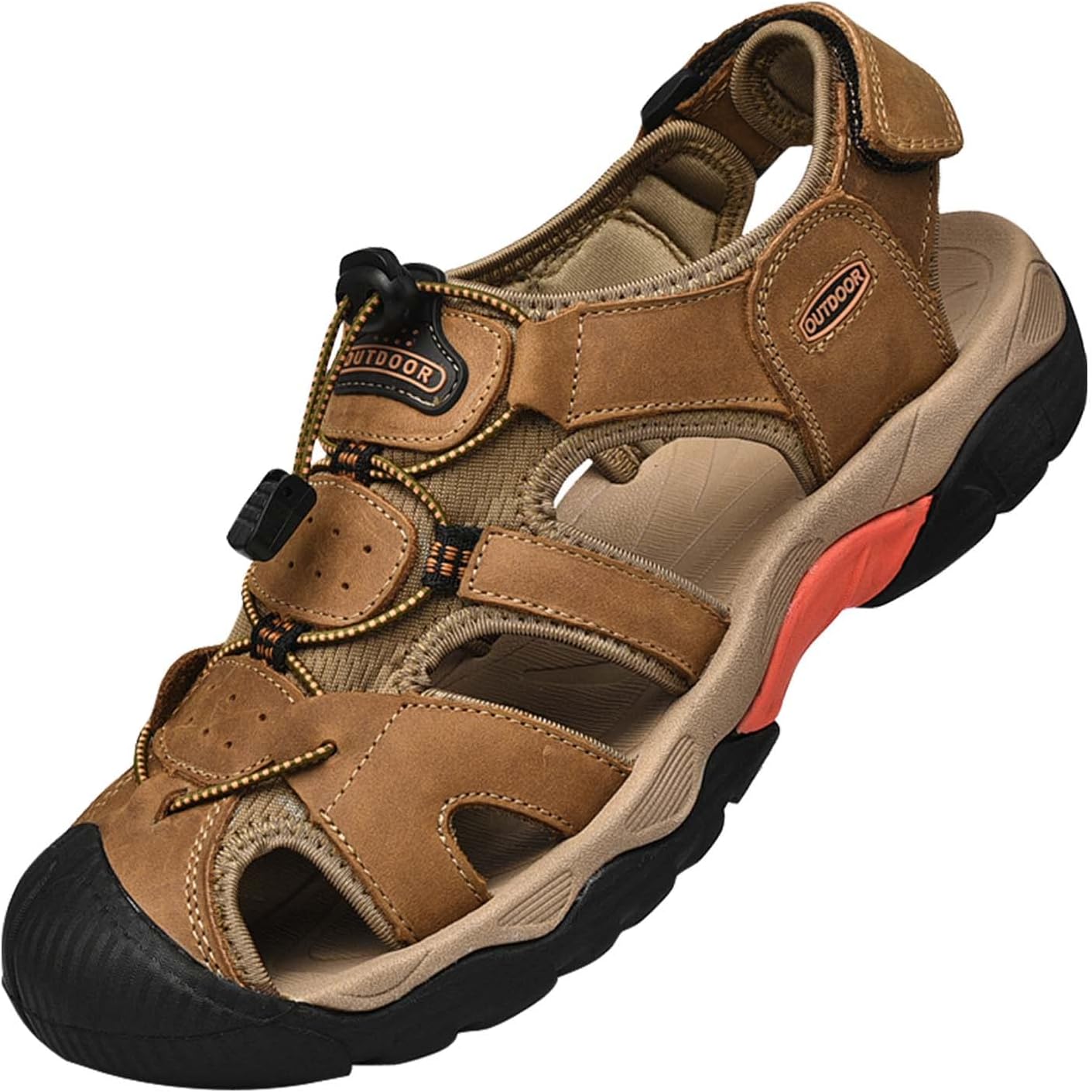 Мужские спортивные сандалии Eliogn с закрытым носком, модные, дышащие, из качественной кожи, спортивные, с нескользящей подошвой, удобные, для активного отдыха и пляжа, коричневый
Мужские спортивные сандалии Eliogn с закрытым носком, модные, дышащие, из качественной кожи, спортивные, с нескользящей подошвой, удобные, для активного отдыха и пляжа, коричневый