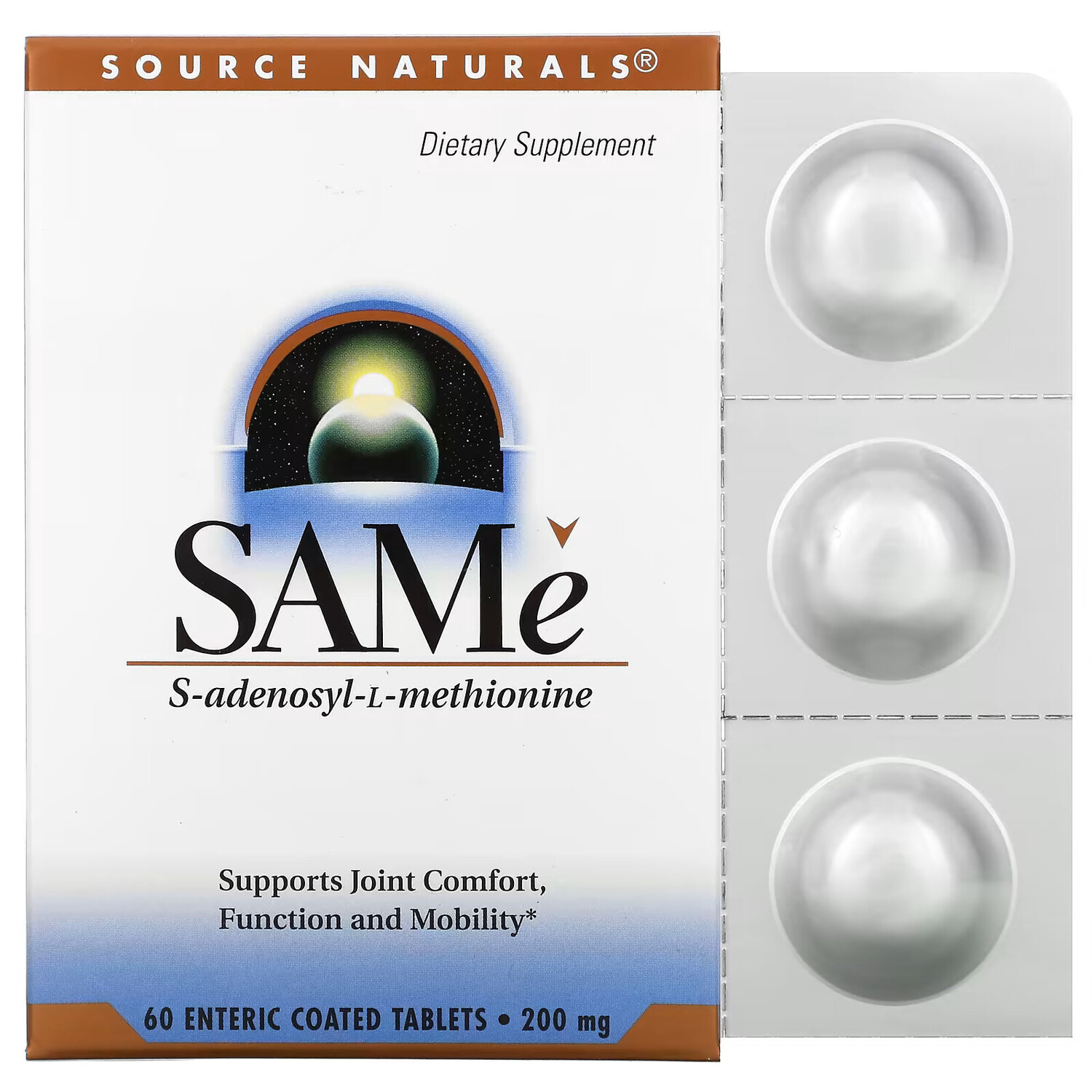 Source Naturals, SAMe (дисульфат тозилат), 200 мг, 60 таблеток, покрытых кишечнорастворимой оболочкой
Source Naturals, SAMe (дисульфат тозилат), 200 мг, 60 таблеток, покрытых кишечнорастворимой оболочкой