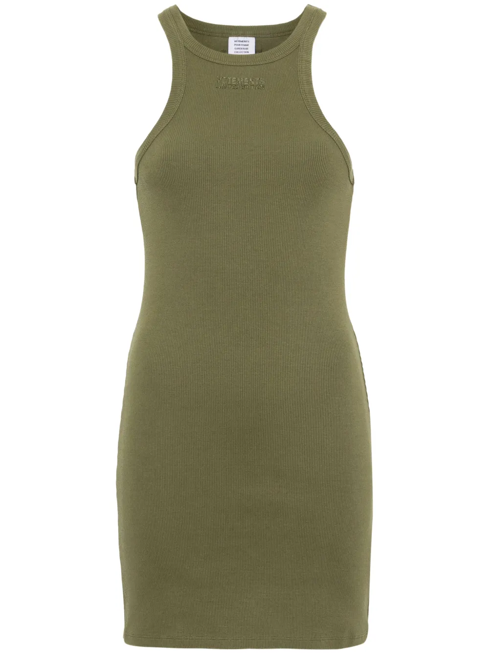 Платье мини в рубчик с вышитым логотипом VETEMENTS, зеленый
Платье мини в рубчик с вышитым логотипом VETEMENTS, зеленый