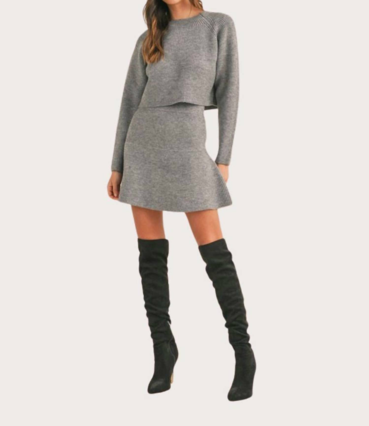 Юбка-клеш Courtney Sweater In Charcoal MABLE
Юбка-клеш Courtney Sweater In Charcoal MABLE