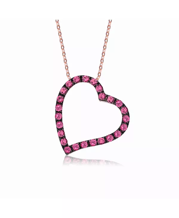 Ожерелье из стерлингового серебра с круглыми кубическими цирконами в форме толстого открытого сердца Genevive, red
Ожерелье из стерлингового серебра с круглыми кубическими цирконами в форме толстого открытого сердца Genevive, red