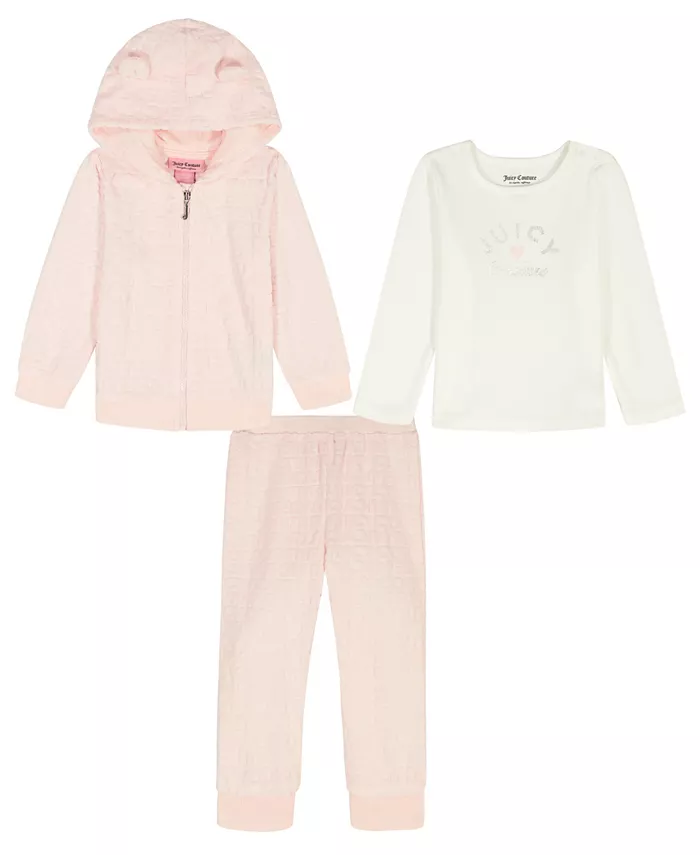 Детский комплект для девочек: худи с длинным рукавом, футболка и джоггеры, 3 предмета Juicy, мультиколор
Детский комплект для девочек: худи с длинным рукавом, футболка и джоггеры, 3 предмета Juicy, мультиколор