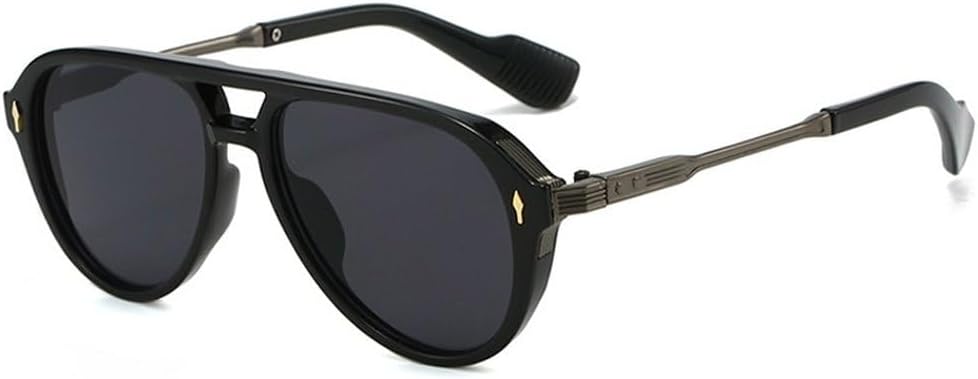 Ретро-солнцезащитные очки-пилот с двойной перемычкой для женщин, модные очки с заклепками для мужчин, солнцезащитные очки UV400, трендовые очки для занятий спортом на открытом воздухе SKFGNX, Black Gun Grey
Ретро-солнцезащитные очки-пилот с двойной перемычкой для женщин, модные очки с заклепками для мужчин, солнцезащитные очки UV400, трендовые очки для занятий спортом на открытом воздухе SKFGNX, Black Gun Grey