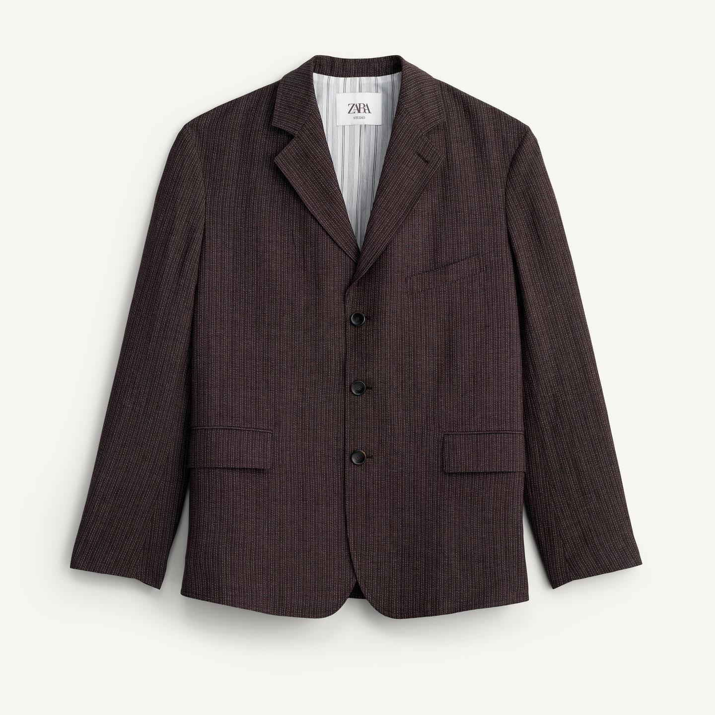 Блейзер Zara Striped Viscose/Linen, темно-коричневый
Блейзер Zara Striped Viscose/Linen, темно-коричневый