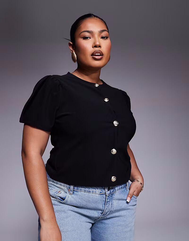 Топ ASOS DESIGN Curve с объемными рукавами, застежкой на пуговицы, черного цвета ASOS Curve
Топ ASOS DESIGN Curve с объемными рукавами, застежкой на пуговицы, черного цвета ASOS Curve