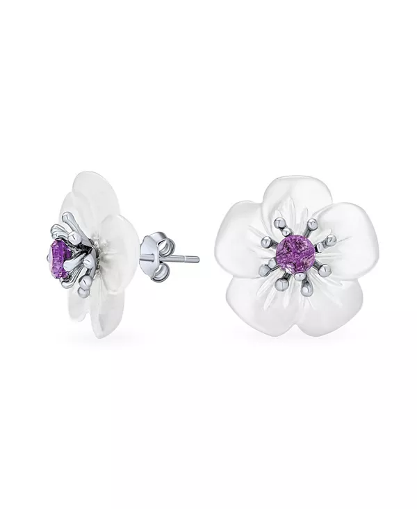 Серьги-Гвоздики с натуральным аметистом и белым перламутром в форме цветка для женщин из стерлингового серебра Bling Jewelry, purple
Серьги-Гвоздики с натуральным аметистом и белым перламутром в форме цветка для женщин из стерлингового серебра Bling Jewelry, purple