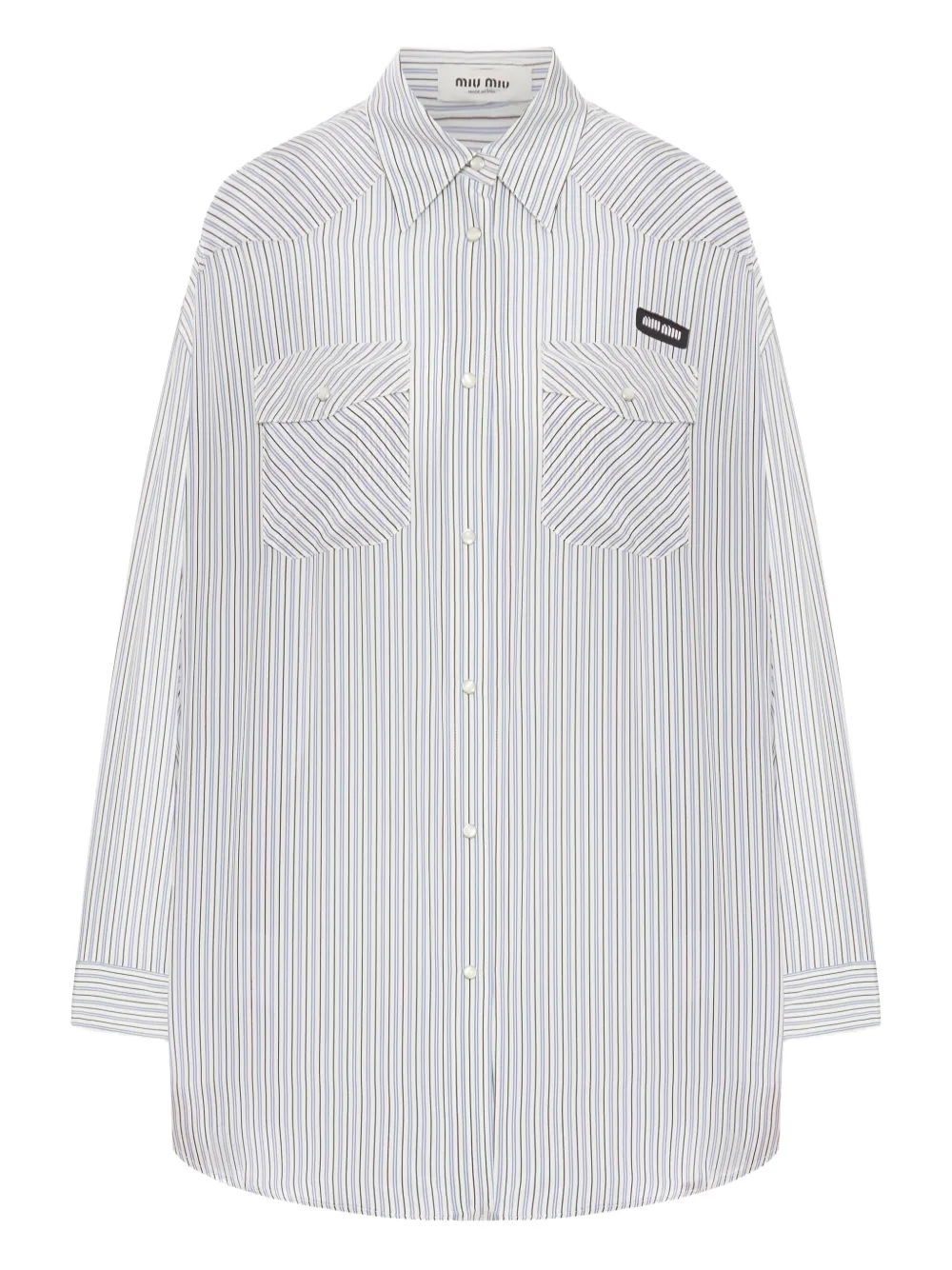 Полосатая рубашка на пуговицах MIU MIU, белый
Полосатая рубашка на пуговицах MIU MIU, белый