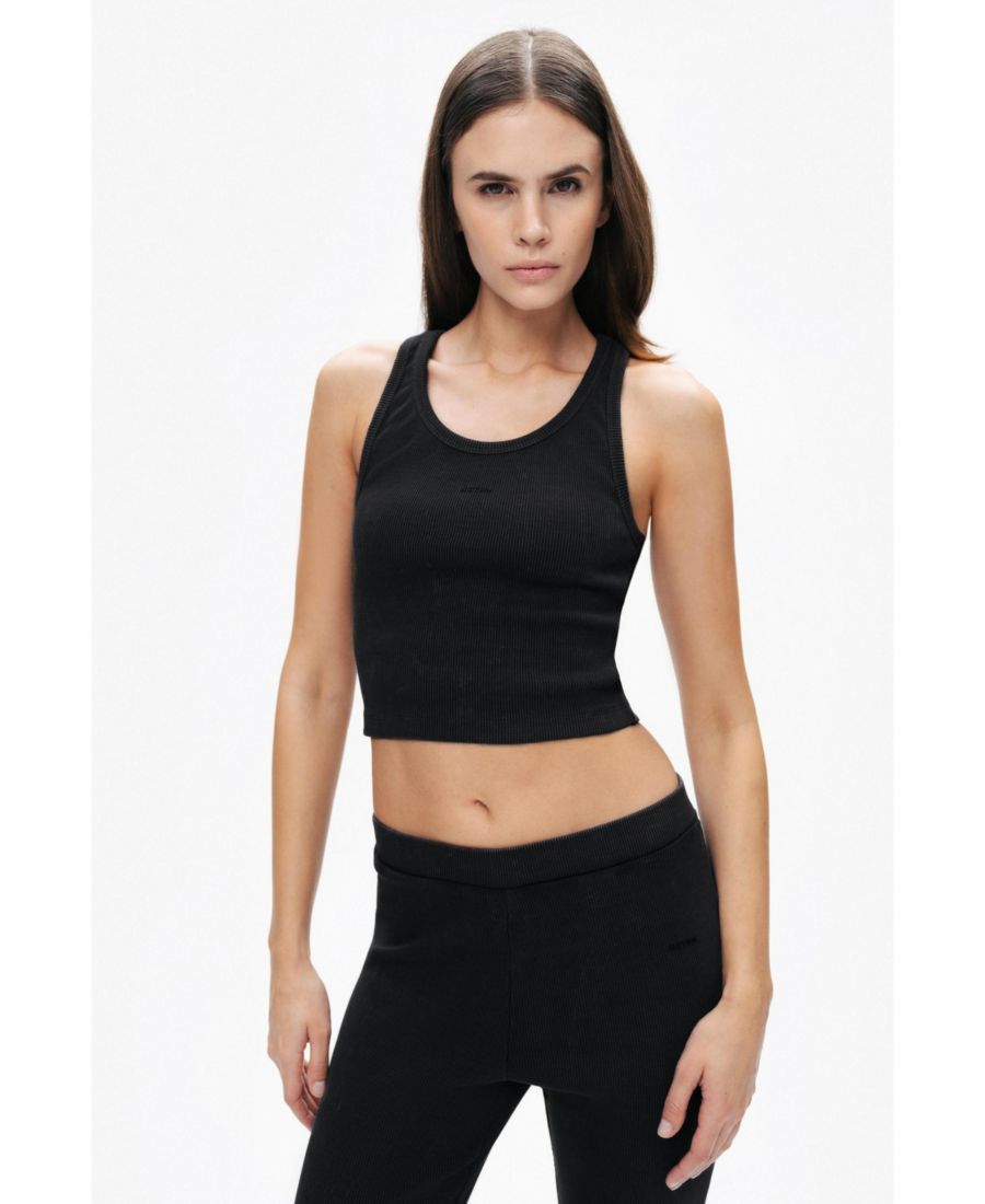 Женский укороченный топ в рубчик NOCTURNE, Black
Женский укороченный топ в рубчик NOCTURNE, Black