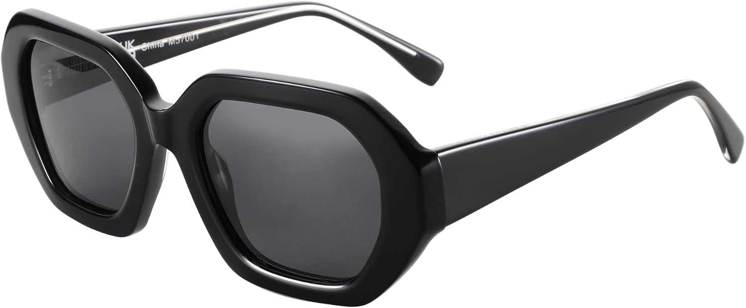 ZENOTTIC Модные поляризованные солнцезащитные очки для женщин: дизайнерские шестиугольные солнцезащитные очки для дам - ретро-очки с защитой от УФ-излучения UV400, Black Frame / Grey Lens
ZENOTTIC Модные поляризованные солнцезащитные очки для женщин: дизайнерские шестиугольные солнцезащитные очки для дам - ретро-очки с защитой от УФ-излучения UV400, Black Frame / Grey Lens