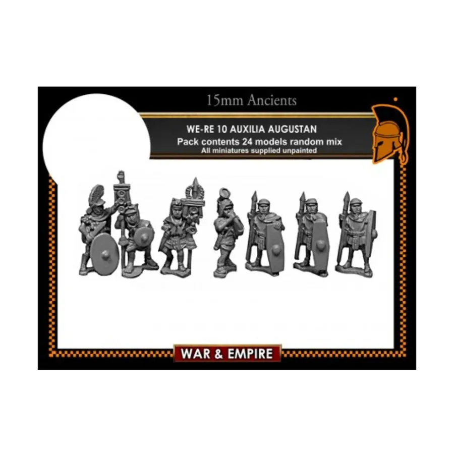 Ауксилия, Августан с Джавалинами - Ранний Империал, War & Empire - Ancients Miniatures - Late Roman (15mm) 
Ауксилия, Августан с Джавалинами - Ранний Империал, War & Empire - Ancients Miniatures - Late Roman (15mm)