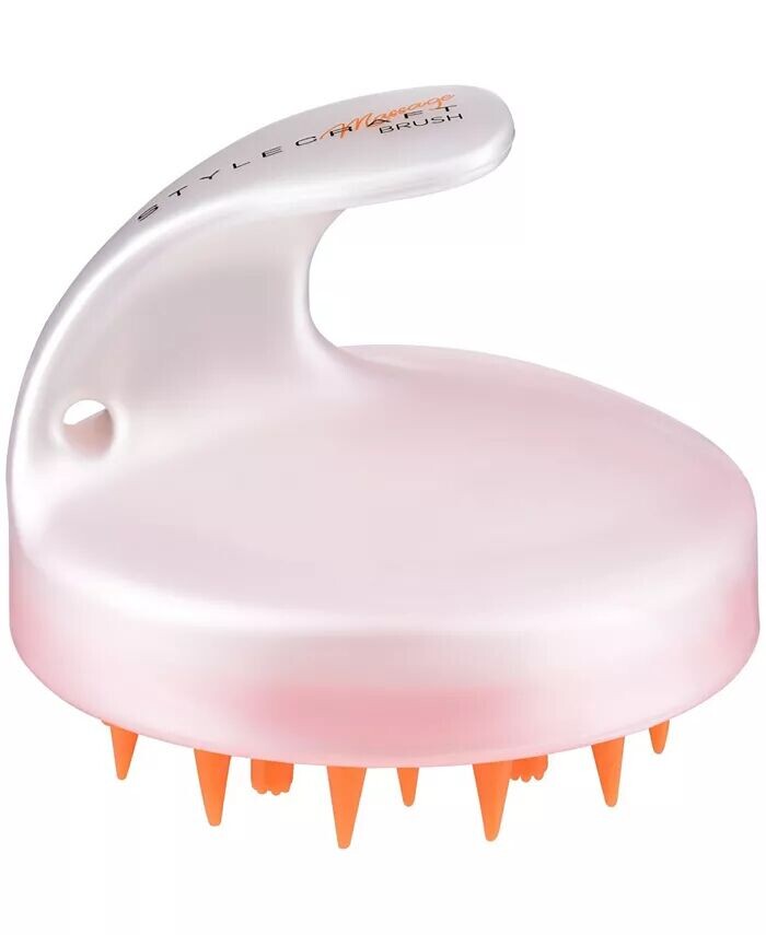 Массажная щетка для волос и шампунь с мягкой силиконовой щетиной Stylecraft Professional, цвет Orange