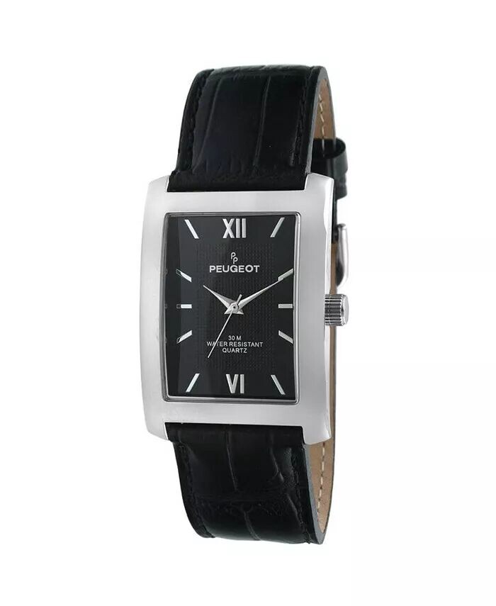 Мужские серебряные часы в форме танка 30х40 мм с черным циферблатом и черным кожаным ремешком Peugeot
Мужские серебряные часы в форме танка 30х40 мм с черным циферблатом и черным кожаным ремешком Peugeot