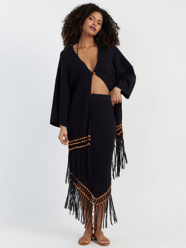 Хлопковая миди-юбка с бахромой и бусинами от Laura Whitmore Chinti & Parker, Black
Хлопковая миди-юбка с бахромой и бусинами от Laura Whitmore Chinti & Parker, Black