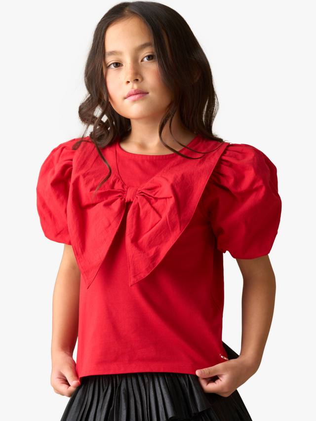 Детская футболка с бантом-воротником и пышными рукавами из хлопковой смеси Angel & Rocket
Детская футболка с бантом-воротником и пышными рукавами из хлопковой смеси Angel & Rocket