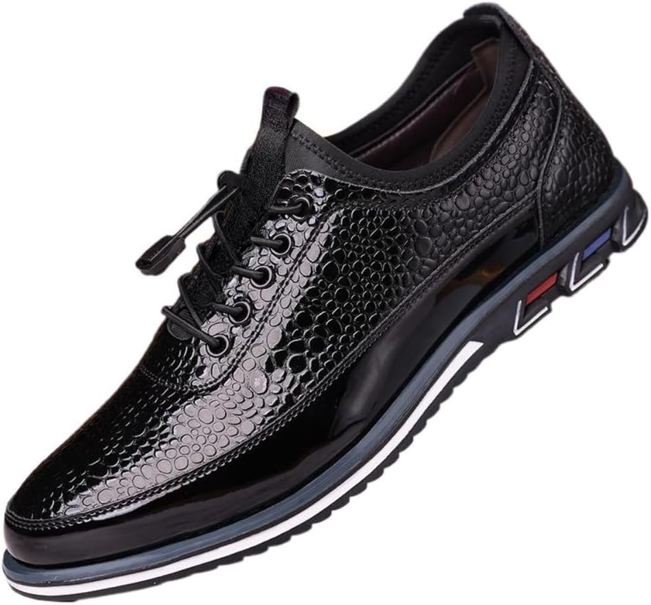 Мужские слипоны - блестящий черный дизайн с эластичными шнурками и яркой подошвой, удобная повседневная обувь на осень и зиму Faithgee
Мужские слипоны - блестящий черный дизайн с эластичными шнурками и яркой подошвой, удобная повседневная обувь на осень и зиму Faithgee