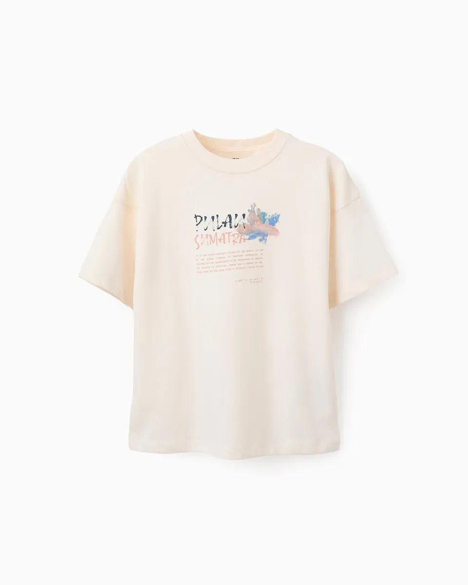 Футболка для мальчика с короткими рукавами и принтом спереди Zippy, бежевый
Футболка для мальчика с короткими рукавами и принтом спереди Zippy, бежевый