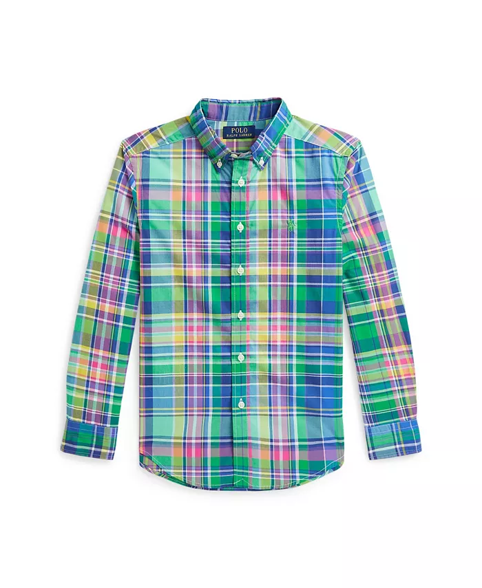 Рубашка из поплина в клетку Big Boys Polo Ralph Lauren, мультиколор 
Рубашка из поплина в клетку Big Boys Polo Ralph Lauren, мультиколор