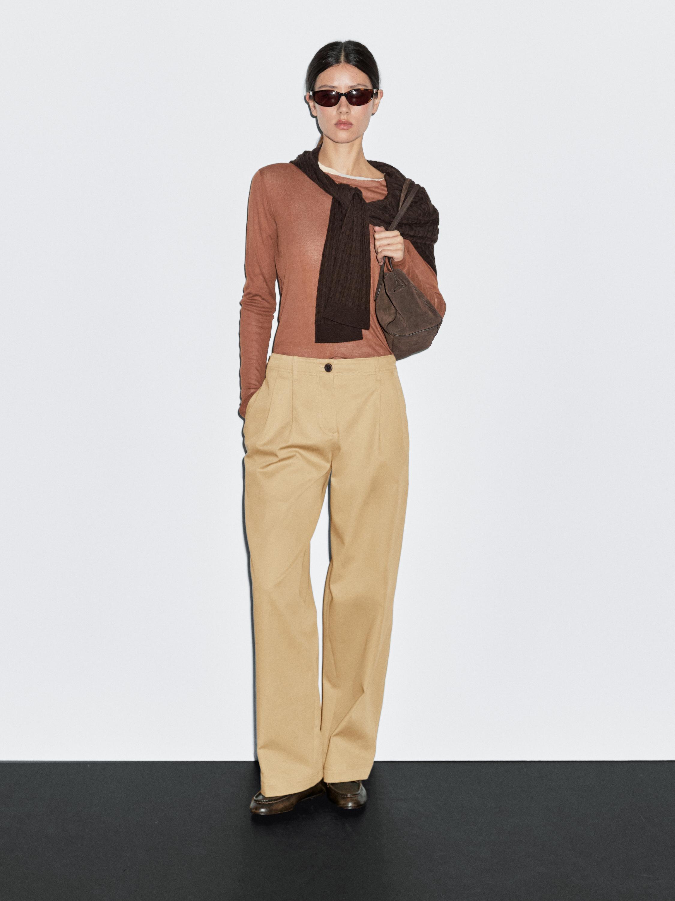 Широкие брюки Massimo Dutti, коричневый
Широкие брюки Massimo Dutti, коричневый
