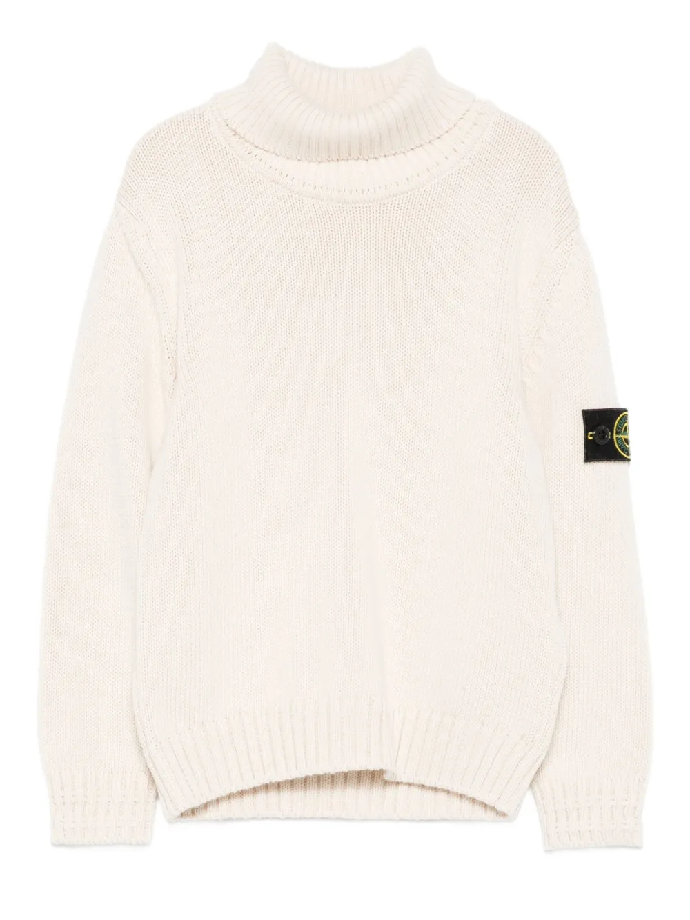 Свитер с воротником-гольф и накладными карманами Stone Island Junior, белый
Свитер с воротником-гольф и накладными карманами Stone Island Junior, белый