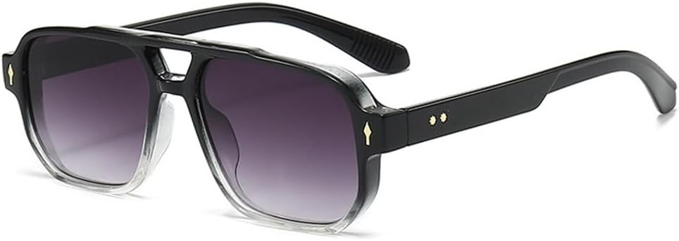 Винтажные мужские солнцезащитные очки с двойной перемычкой, модные очки с прозрачными линзами Ocean, женские солнцезащитные очки с заклепками, защита от ультрафиолета UV400 HYYZZC, Black Gray Gradient
Винтажные мужские солнцезащитные очки с двойной перемычкой, модные очки с прозрачными линзами Ocean, женские солнцезащитные очки с заклепками, защита от ультрафиолета UV400 HYYZZC, Black Gray Gradient