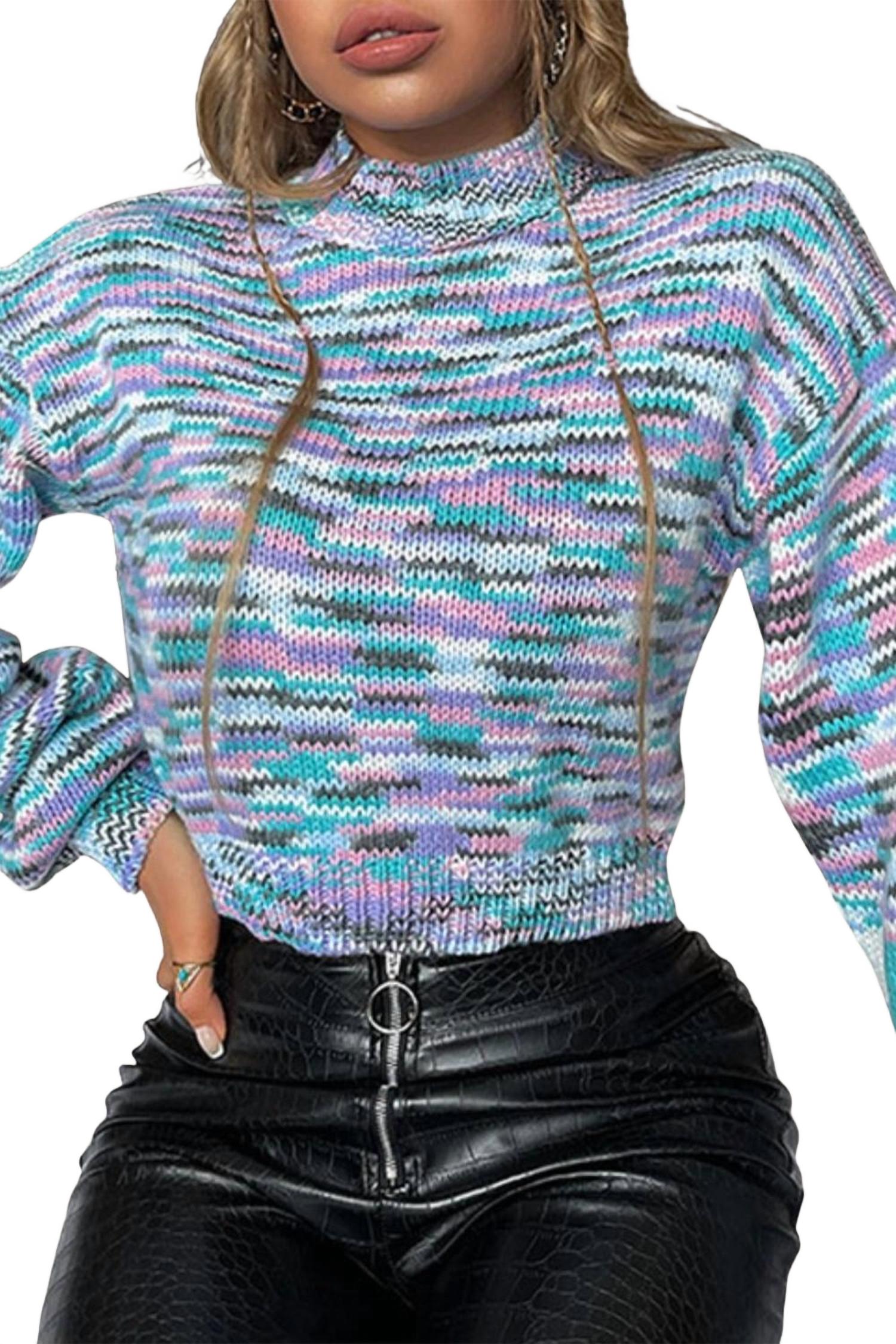 Обрезанный водолазный свитер с эффектом меланжа в разноцветных оттенках ESLEY COLLECTION, мультиколор
Обрезанный водолазный свитер с эффектом меланжа в разноцветных оттенках ESLEY COLLECTION, мультиколор