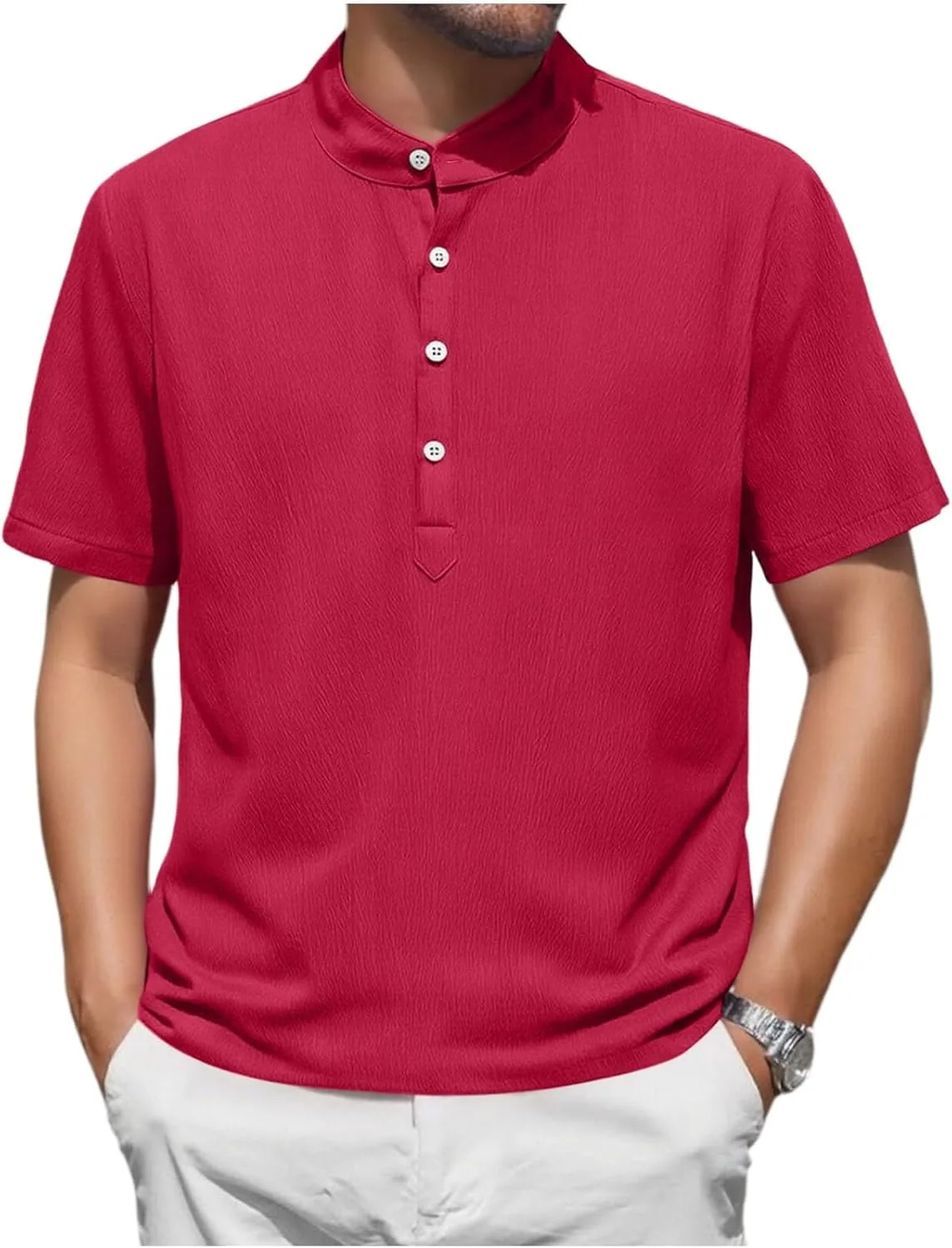Мужская повседневная рубашка-поло Henley с коротким рукавом, летняя, из льна
Мужская повседневная рубашка-поло Henley с коротким рукавом, летняя, из льна