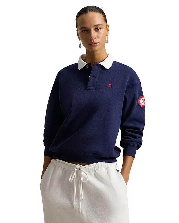 Флисовый пуловер с воротником-поло сборной США Ralph Lauren, синий
Флисовый пуловер с воротником-поло сборной США Ralph Lauren, синий
