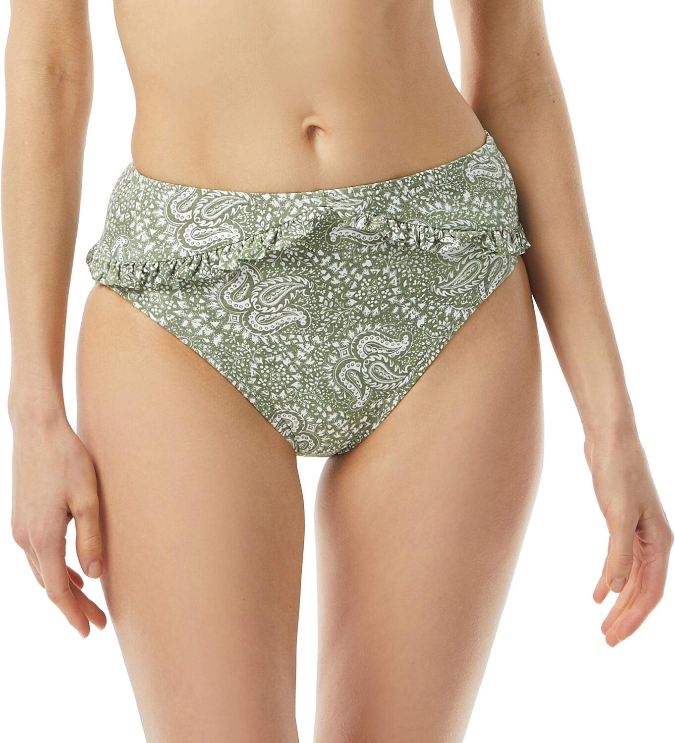 Плавки Michael Kors Paisley Appeal Ruffled High-Waist High Leg Bottoms, цвет Army Green
Плавки Michael Kors Paisley Appeal Ruffled High-Waist High Leg Bottoms, цвет Army Green