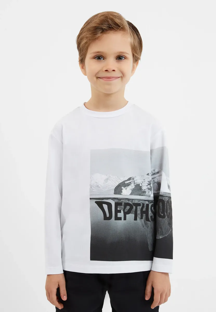 Рубашка Gulliver с длинными рукавами и крупным фотопринтом, белый
Рубашка Gulliver с длинными рукавами и крупным фотопринтом, белый