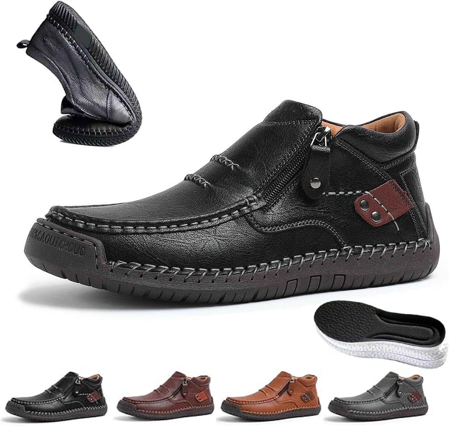 Мужские удобные кожаные ботинки ручной работы, мужские премиальные кожаные слипоны для вождения - широкий носок, поддержка свода стопы, легкие, удобные, водонепроницаемые, нескользящие ботинки на боковой молнии Wxdstw, черный
Мужские удобные кожаные ботинки ручной работы, мужские премиальные кожаные слипоны для вождения - широкий носок, поддержка свода стопы, легкие, удобные, водонепроницаемые, нескользящие ботинки на боковой молнии Wxdstw, черный